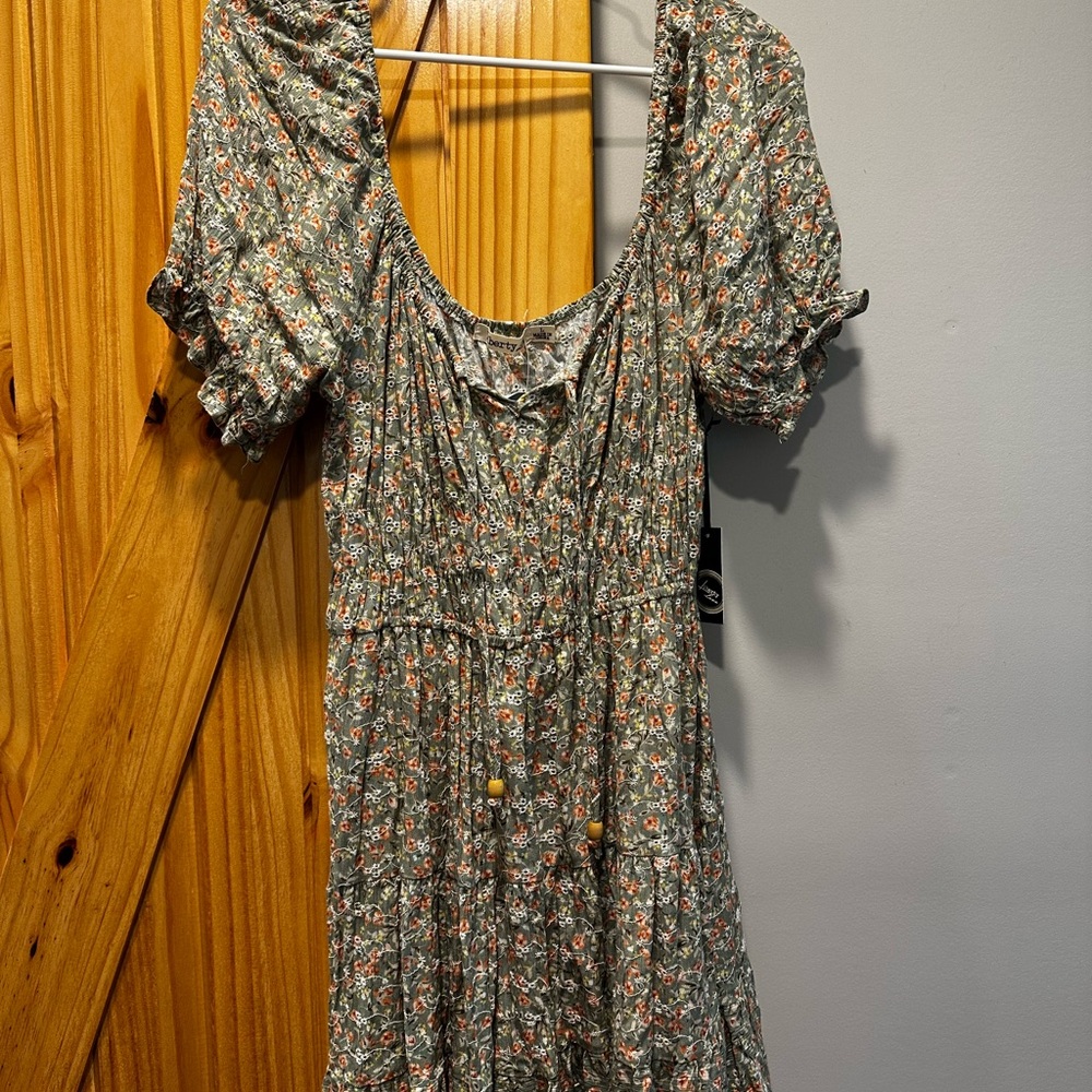 Liberty Love Green Floral Mini Dress
